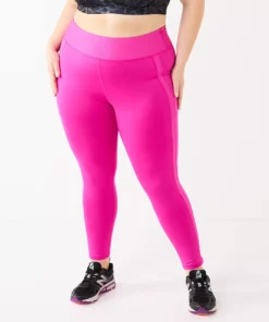 Tek Gear® Legging 7/8 Plus Size Ribbed Panel High-Waisted