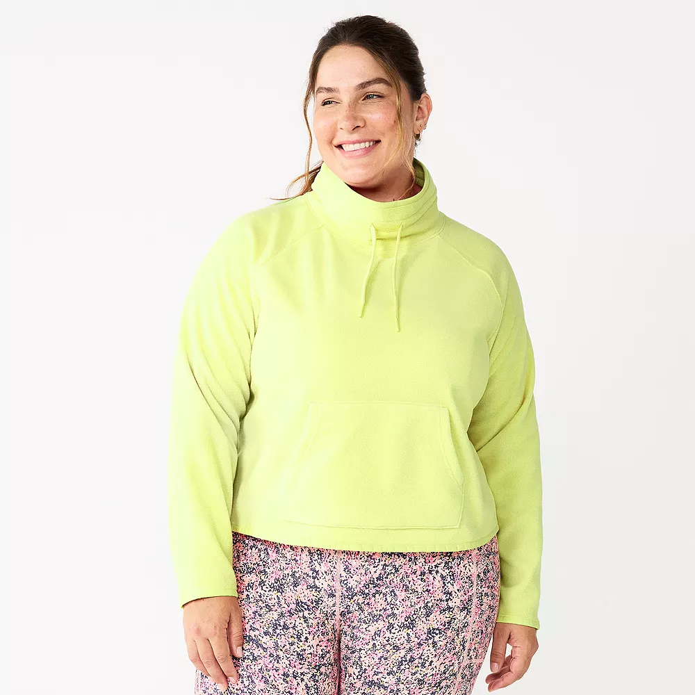 Tek GearĀ® Sweatshirt Microfleece Plus Size Cowlneck Crop