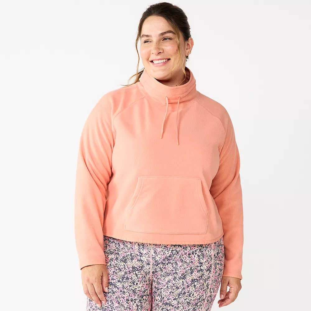 Tek GearĀ® Sweatshirt Microfleece Plus Size Cowlneck Crop - Image 2